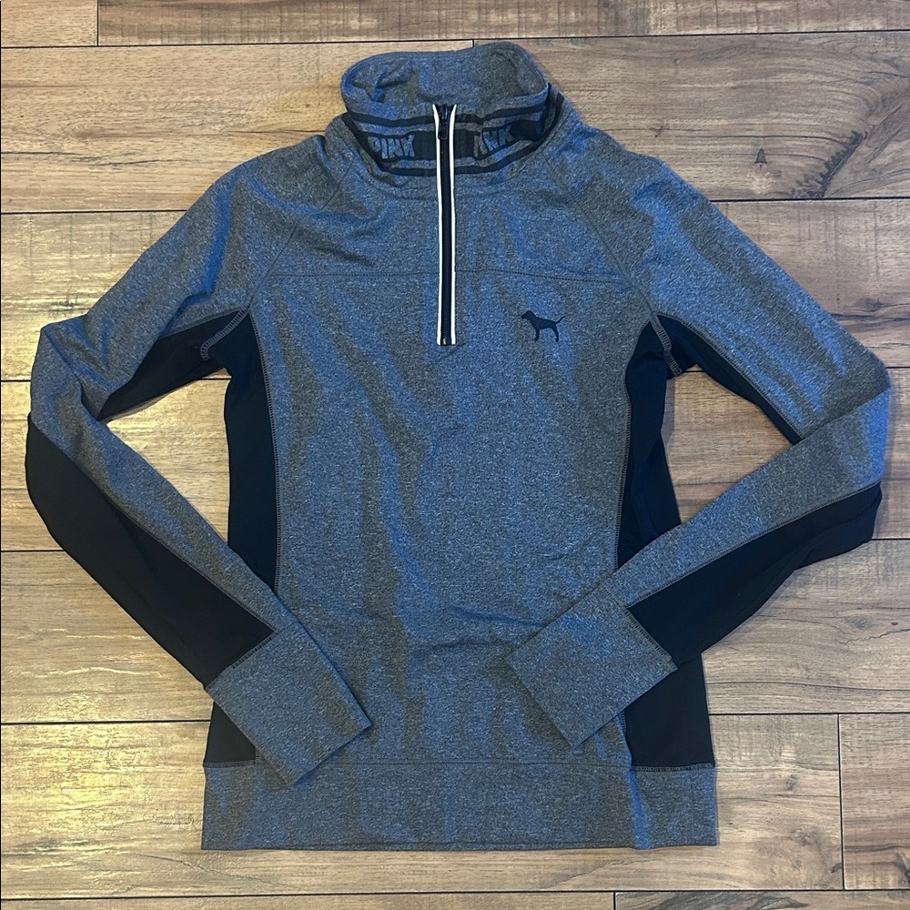 Victoria's Secret Pink Gray Pullover Quarter Zip